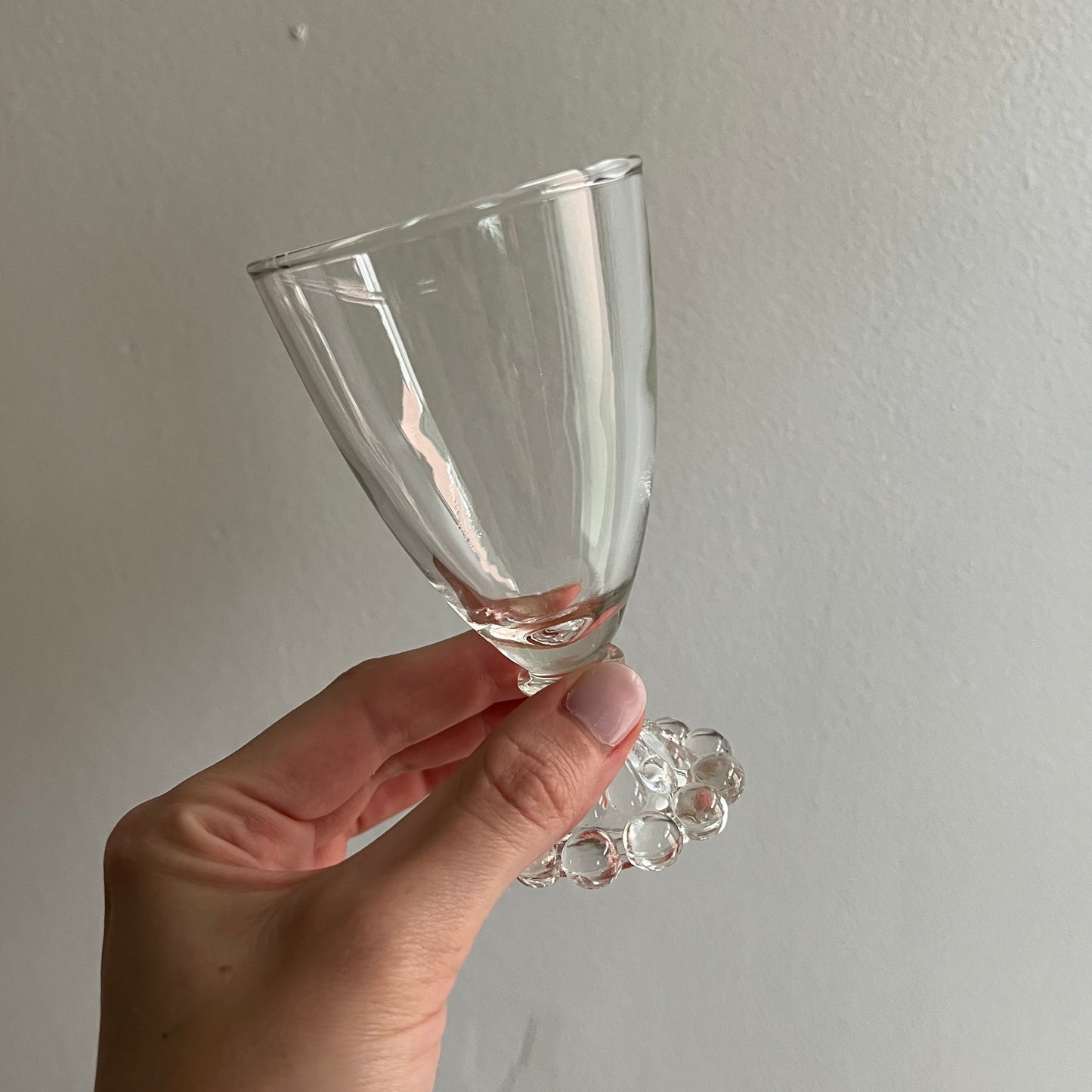 Set of 2 Vintage Anchor Hocking Berwick Clear Boopie Wine Glasses (or Juice Glasses)