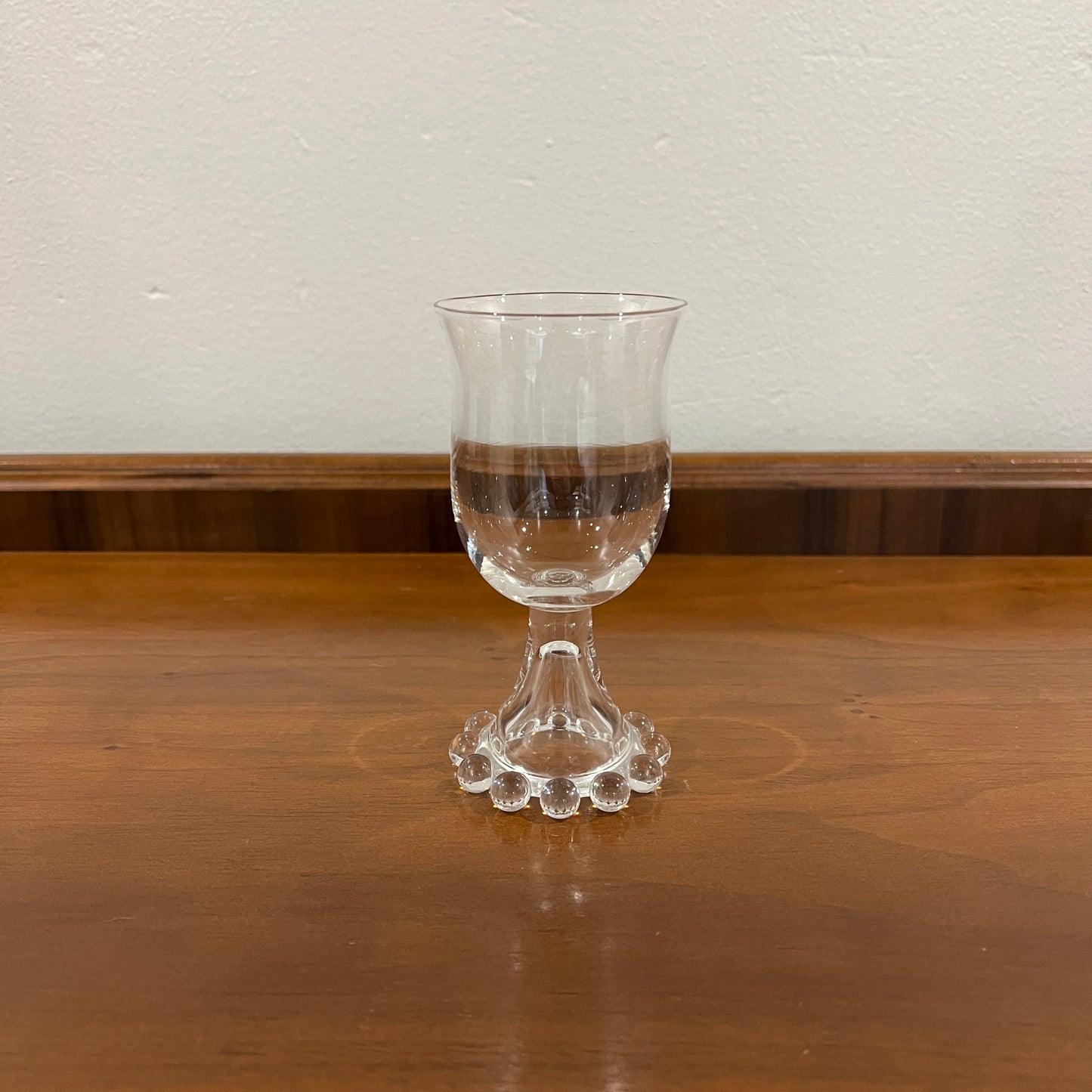 Vintage Set of 5 Mid-Century Imperial Glass Candlewick Clear Crystal Wine Glasses