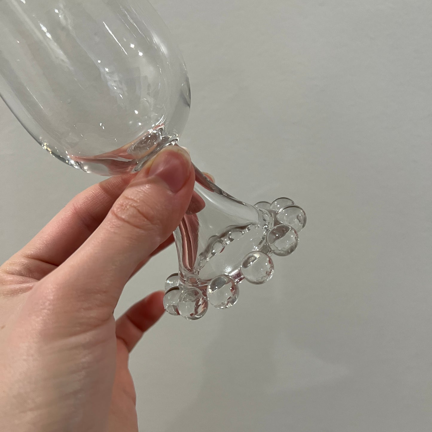 Vintage Set of 5 Mid-Century Imperial Glass Candlewick Clear Crystal Wine Glasses