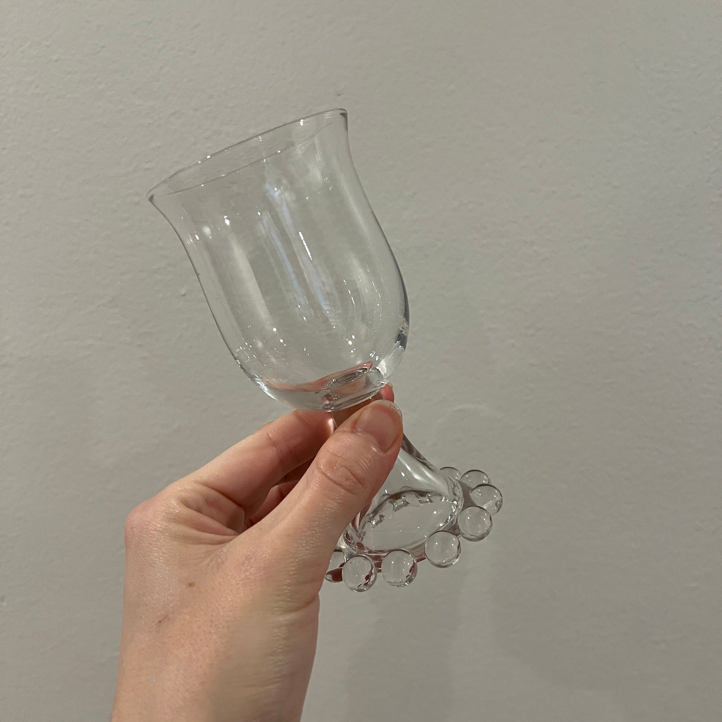 Vintage Set of 5 Mid-Century Imperial Glass Candlewick Clear Crystal Wine Glasses