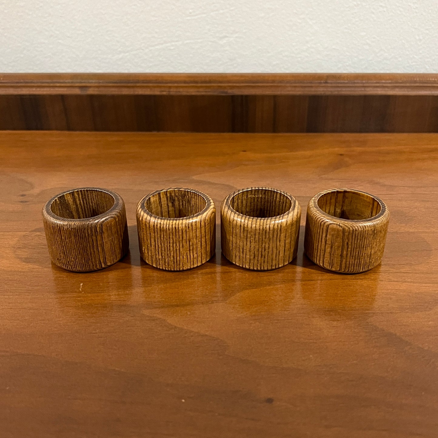 Set of 4 Wooden Napkin Rings
