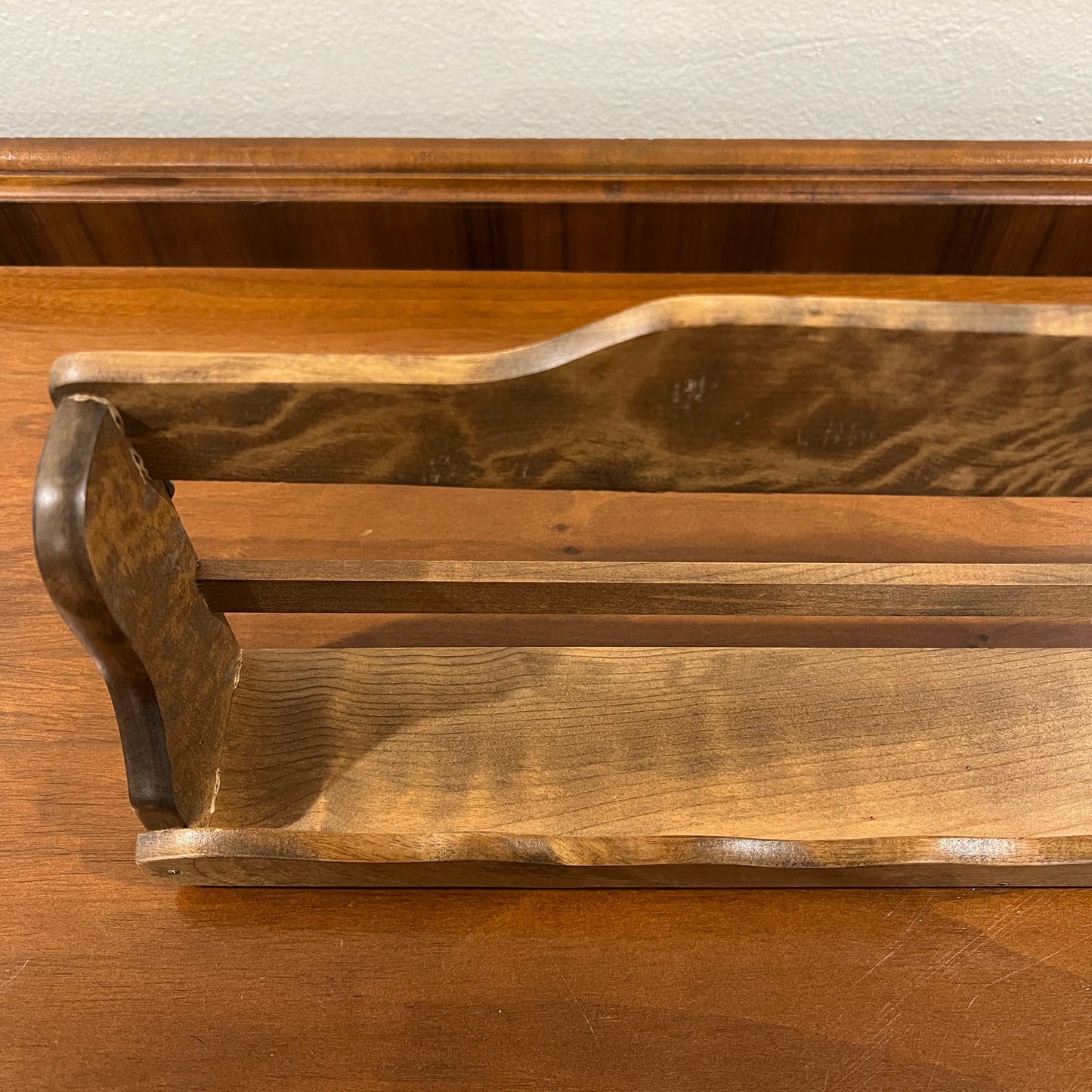 Vintage 16.5" Wooden One-Tier Spice Rack