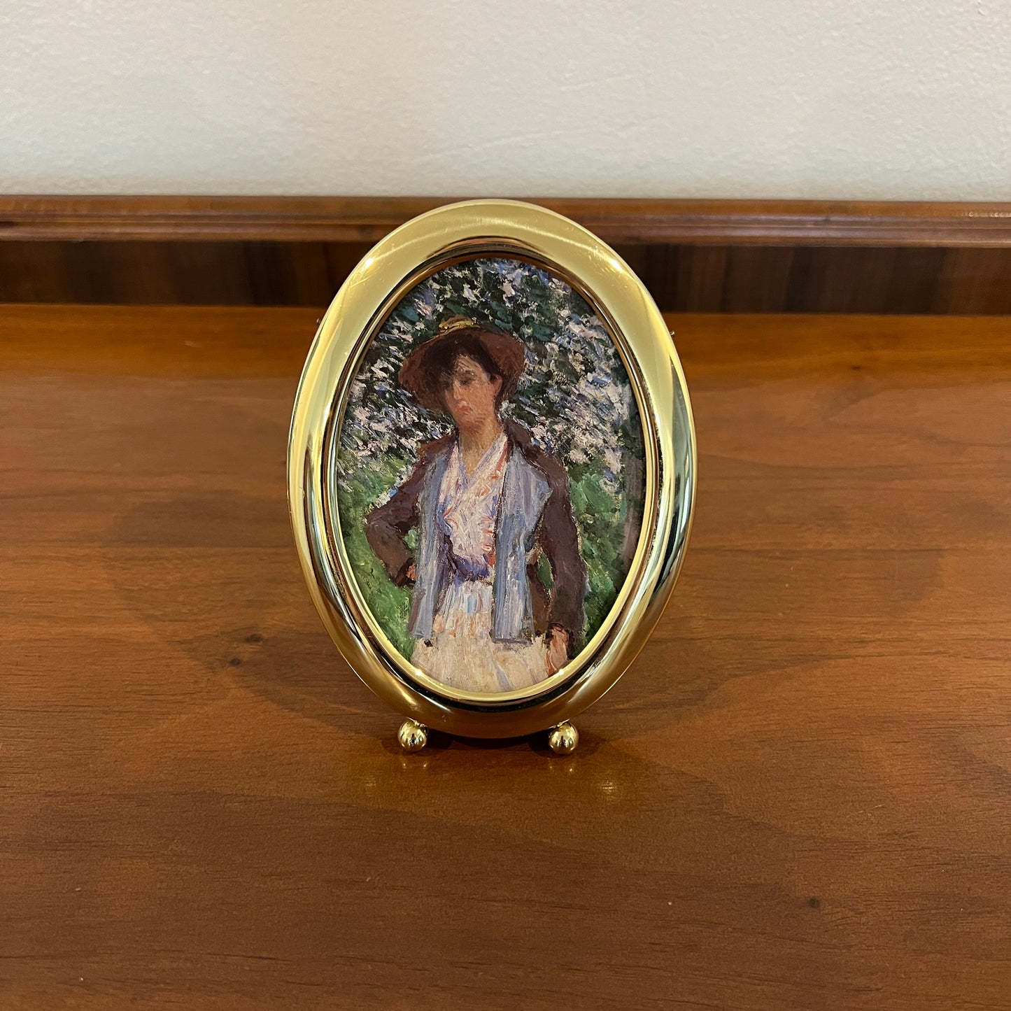 Vintage 1980s/1990s Solid Brass 3.5x5" Oval Photo Frame