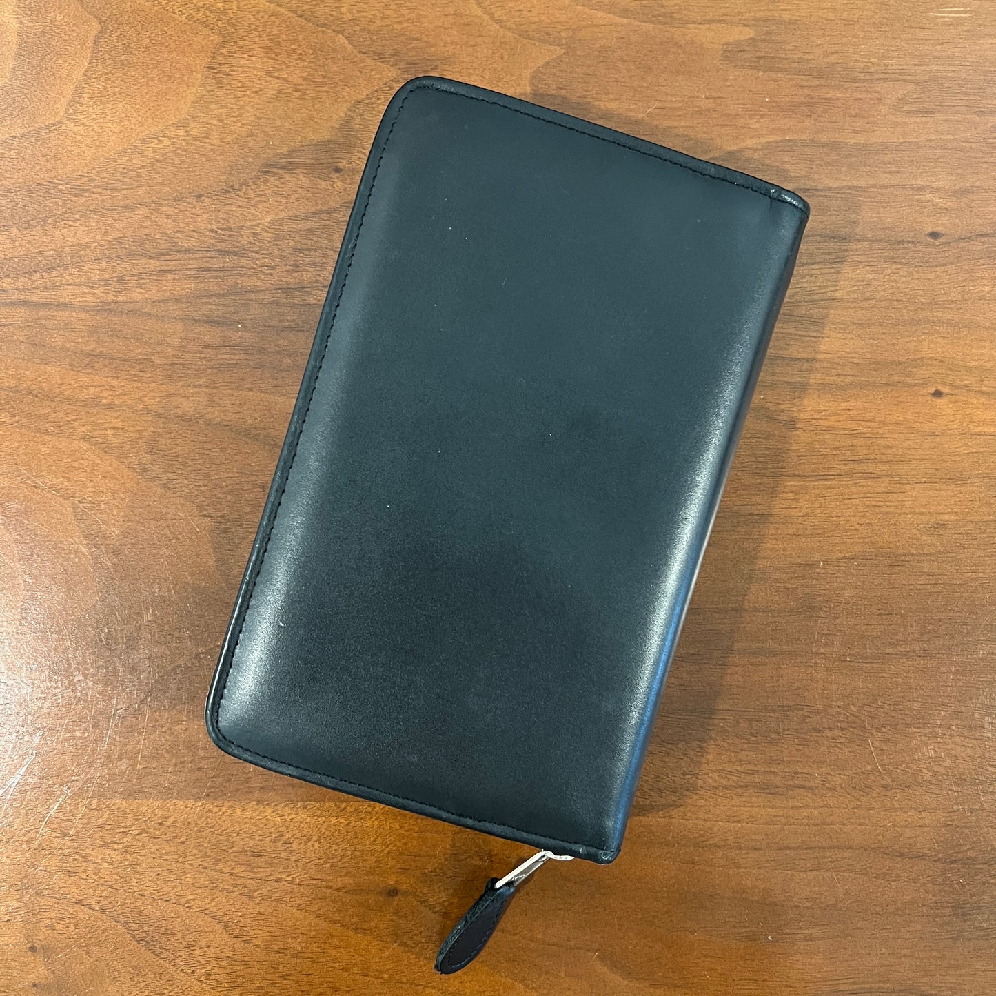 Vintage 2000s Day-Timer Black Leather 6-Ring Zip Around Personal Agenda