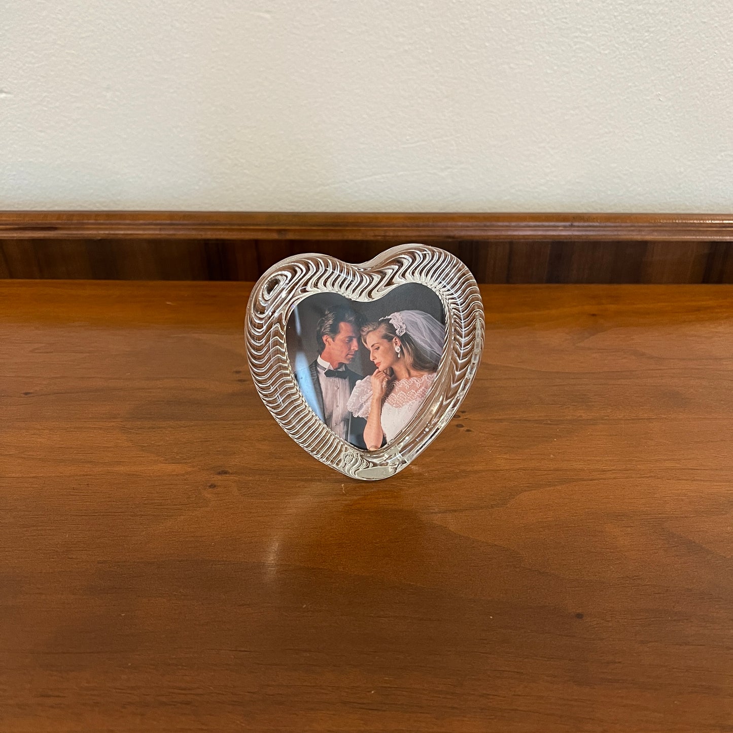 Vintage 2000s Mikasa 3x3" Heart Shaped Crystal Frame
