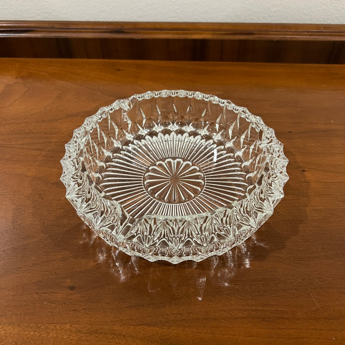 Vintage Cut Crystal 7" Cigar Ashtray