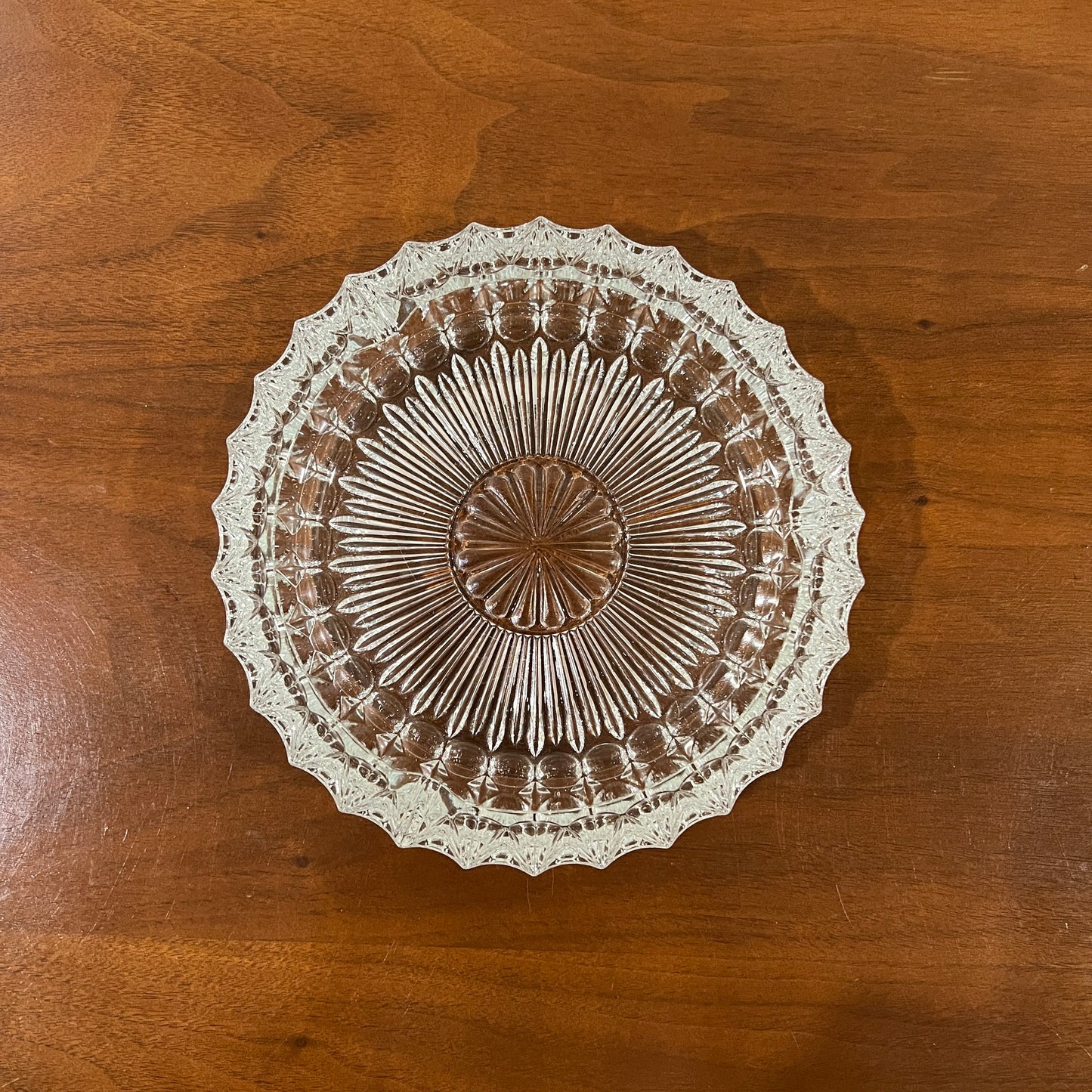 Vintage Cut Crystal 7" Cigar Ashtray