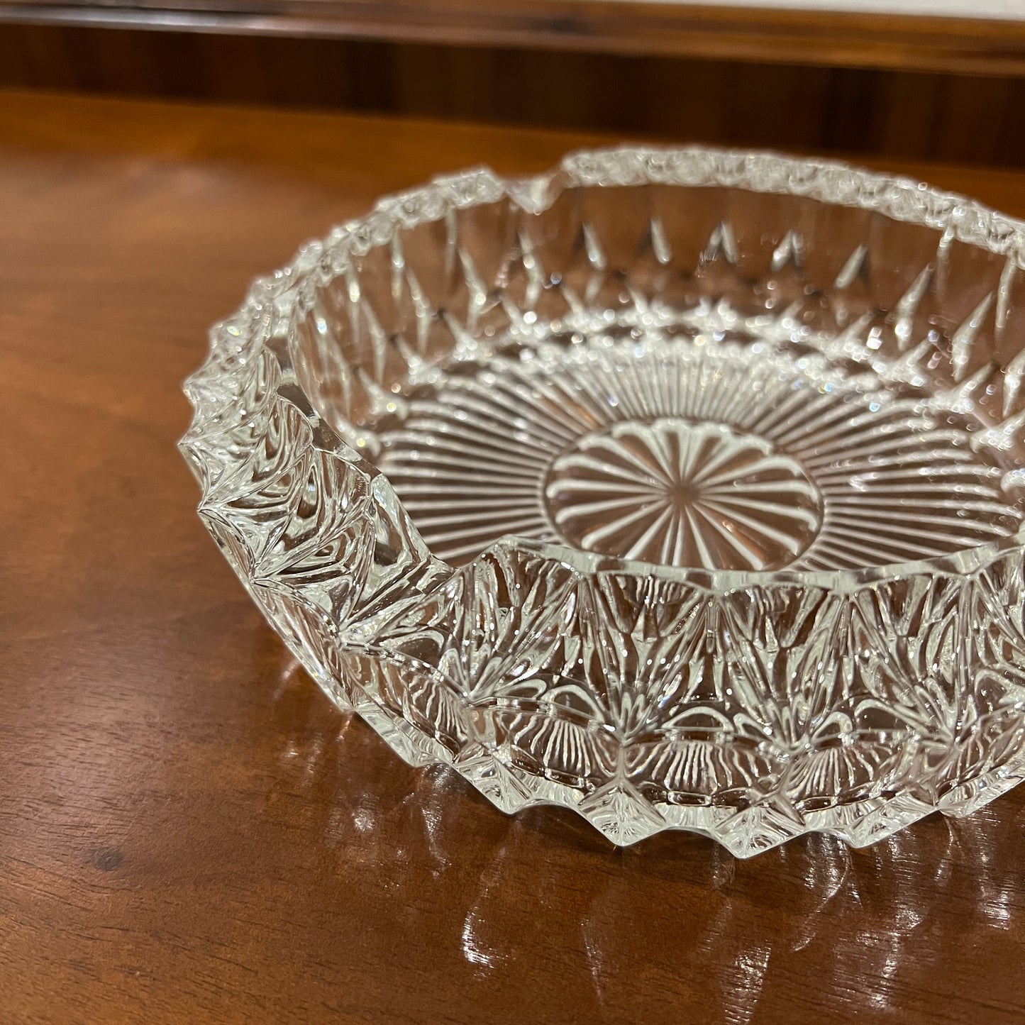 Vintage Cut Crystal 7" Cigar Ashtray