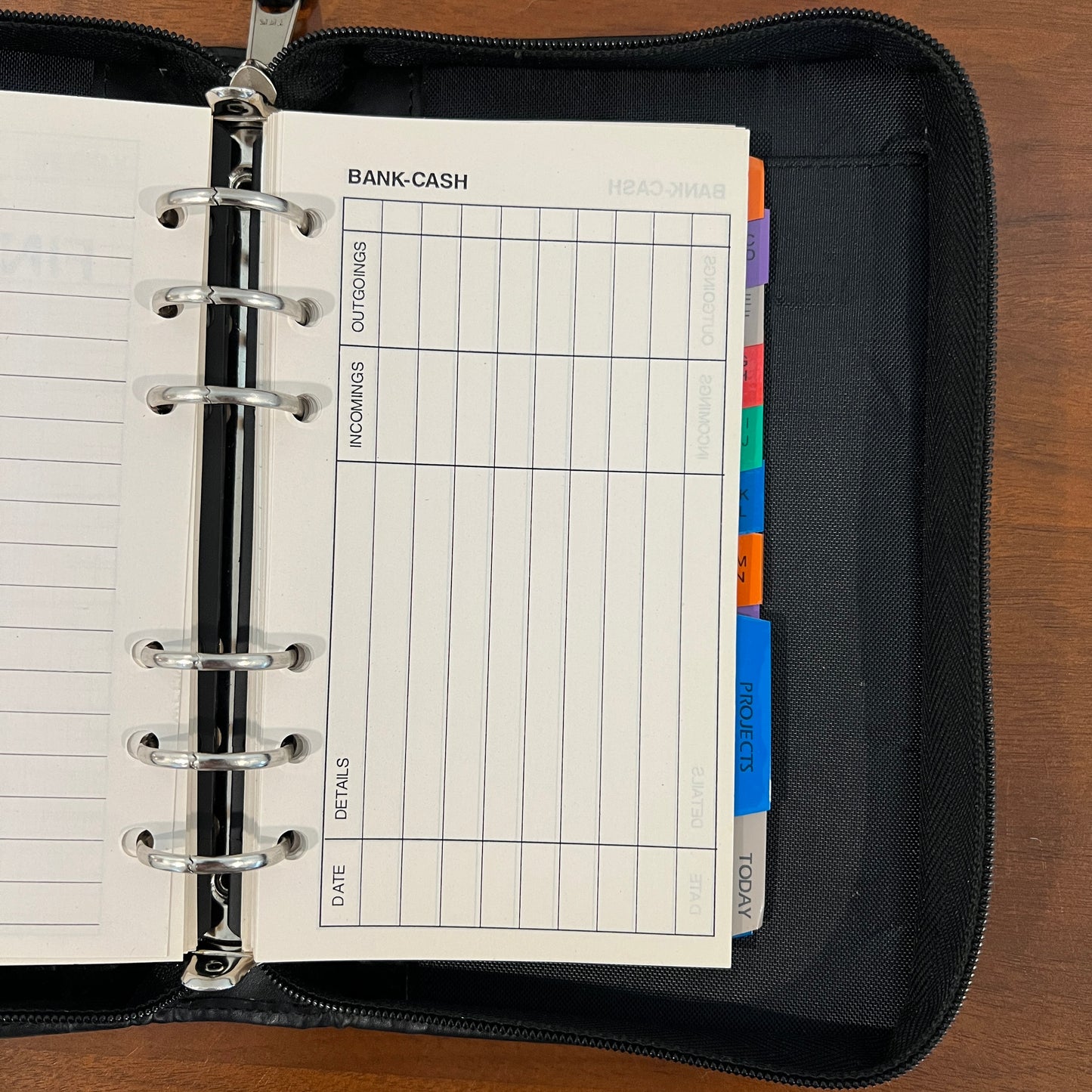 Vintage 2000s Day-Timer Black Leather 6-Ring Zip Around Personal Agenda