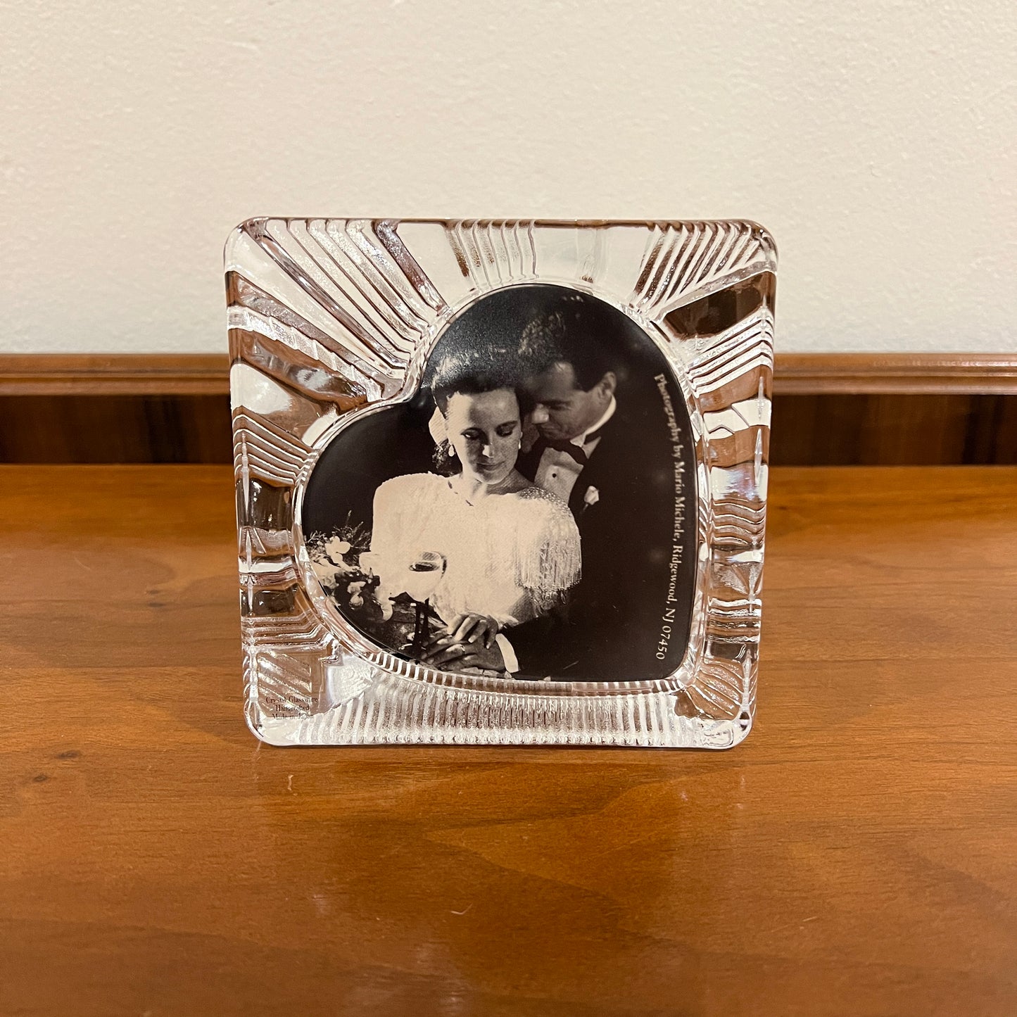 Vintage Fifth Avenue Clear Crystal 4x4" Heart Picture Frame