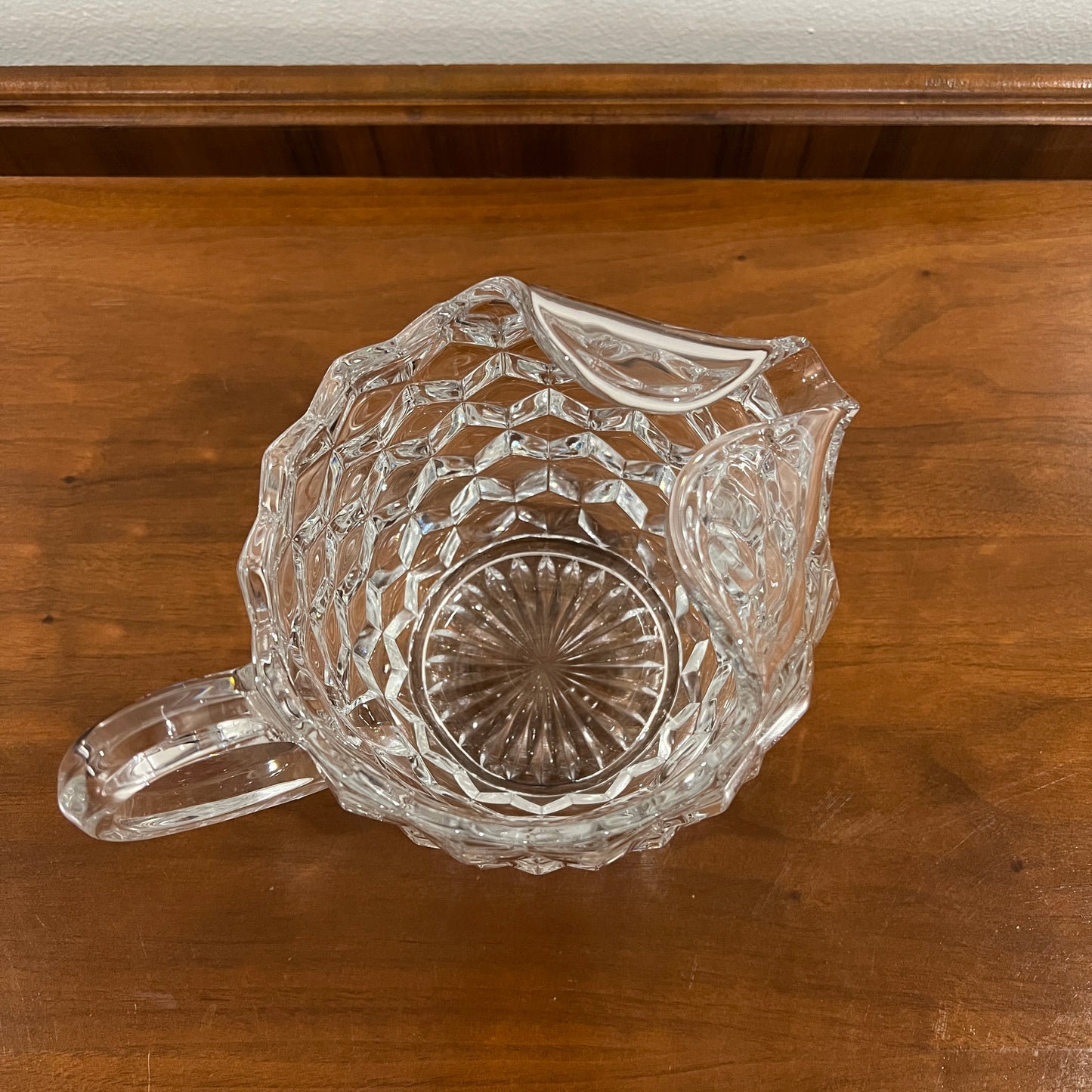 Vintage Fostoria American Clear Pitcher with Ice Lip
