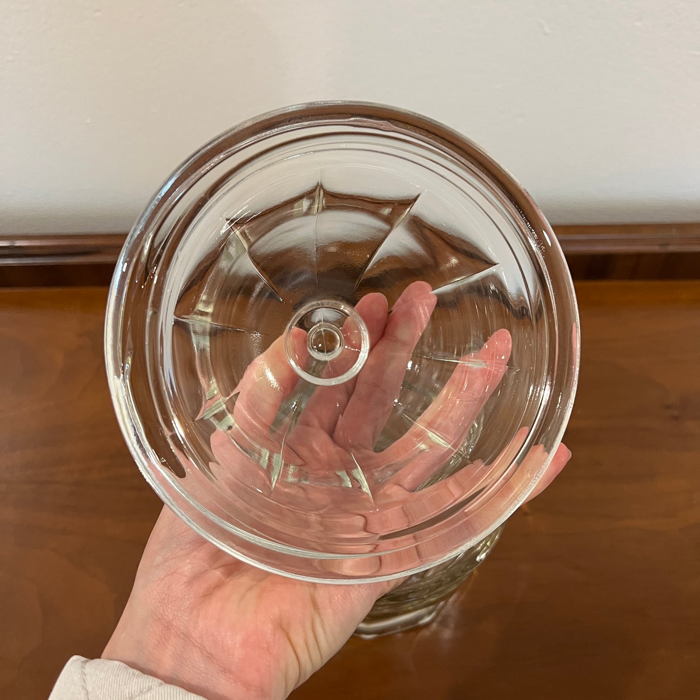 Vintage Indiana Glass 8" Clear Apothecary Jar with Domed Lid