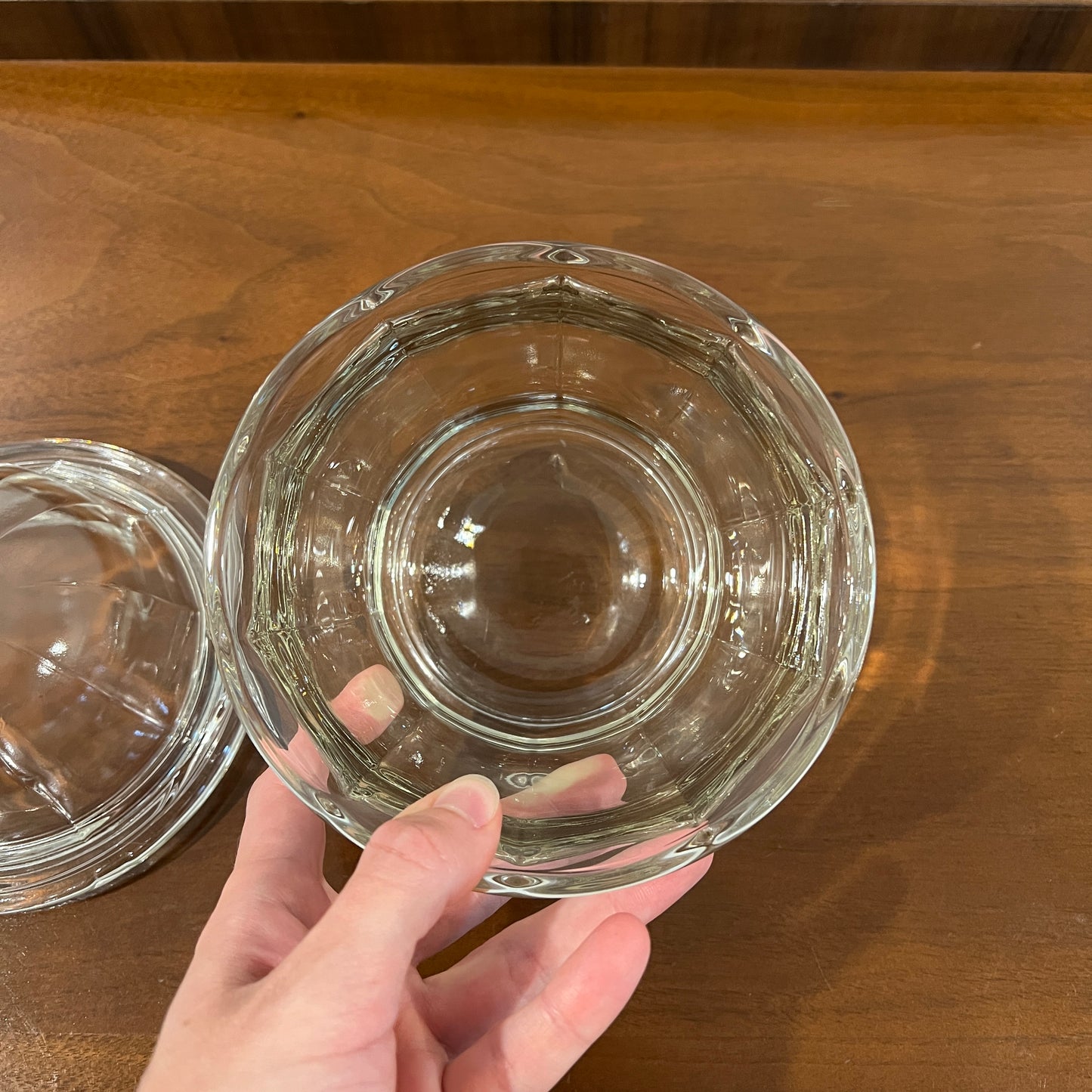 Vintage Indiana Glass 8" Clear Apothecary Jar with Domed Lid