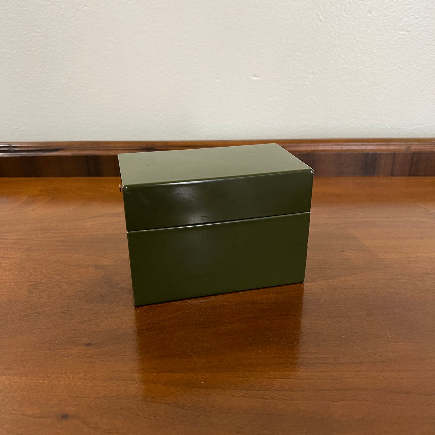 Vintage J. Chein & Co. 3x5" Dark Green Metal Recipe File Box