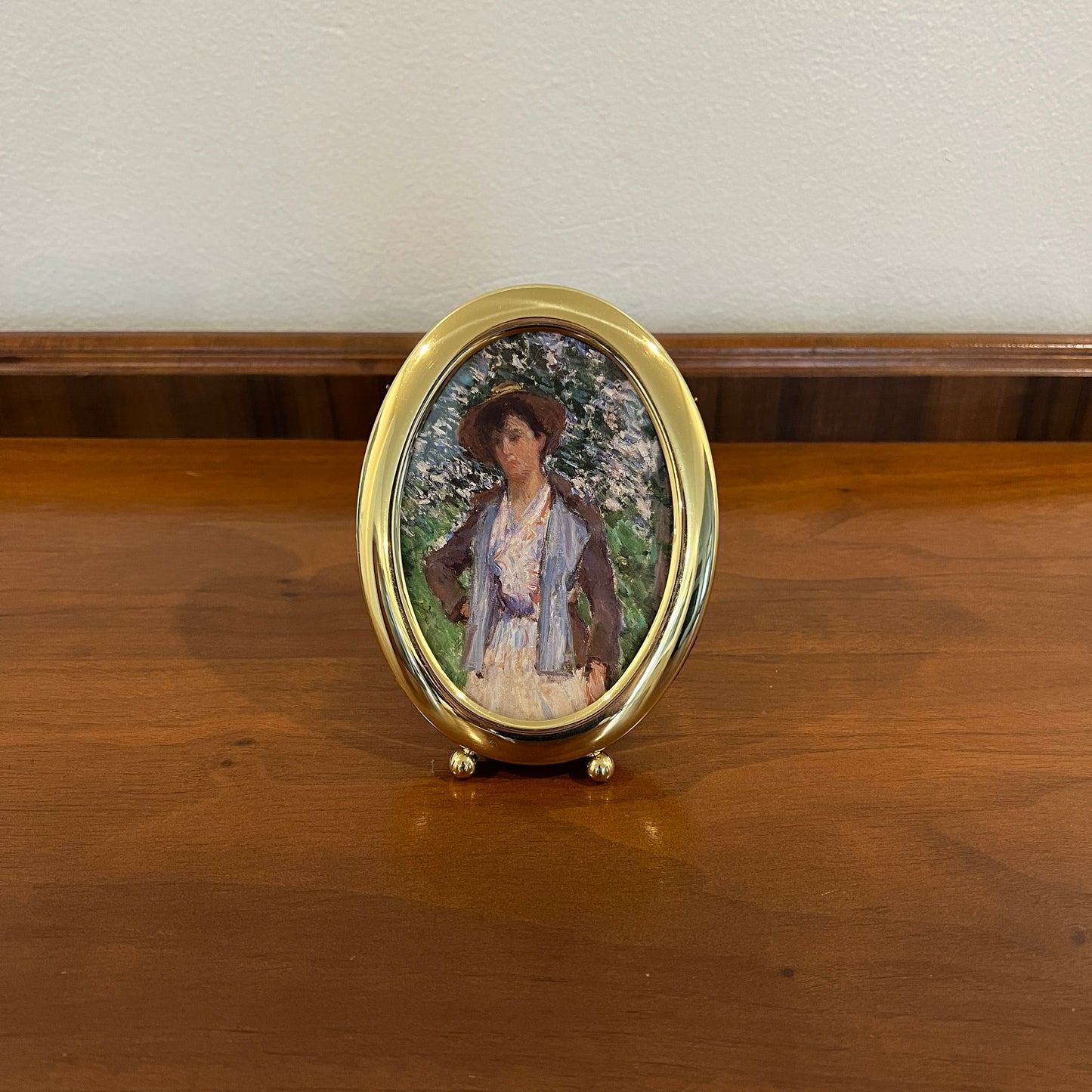 Vintage 1980s/1990s Solid Brass 3.5x5" Oval Photo Frame