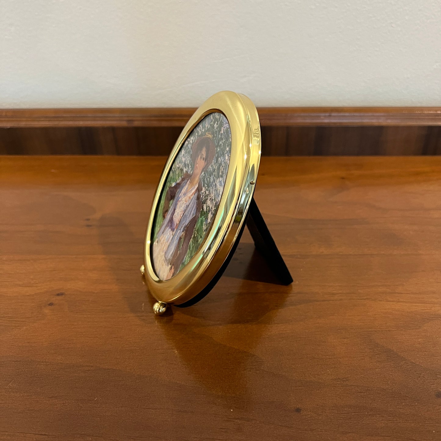 Vintage 1980s/1990s Solid Brass 3.5x5" Oval Photo Frame
