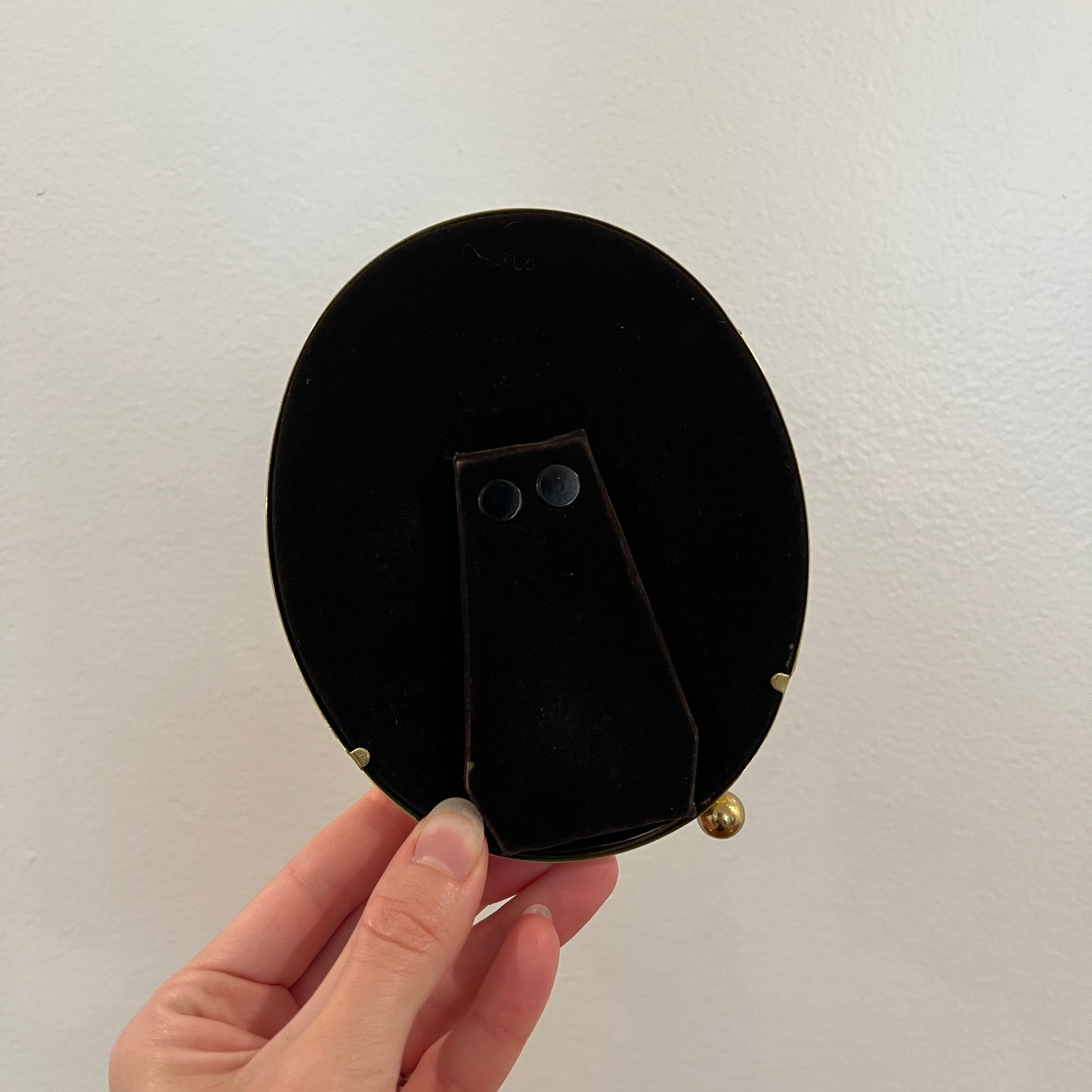 Vintage 1980s/1990s Solid Brass 4x5" Oval Photo Frame