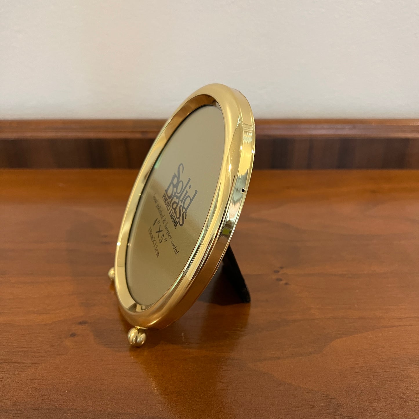 Vintage 1980s/1990s Solid Brass 4x5" Oval Photo Frame