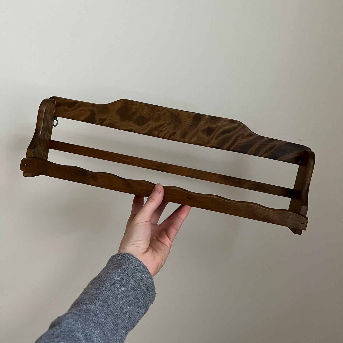 Vintage 16.5" Wooden One-Tier Spice Rack
