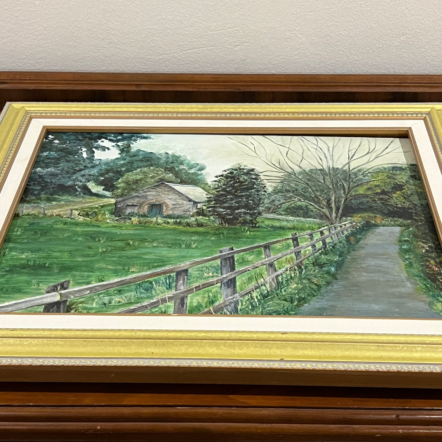 Rowe Valley, Ireland (1992) | Framed & Signed Vintage Landscape Painting on Canvas by Joyce Young