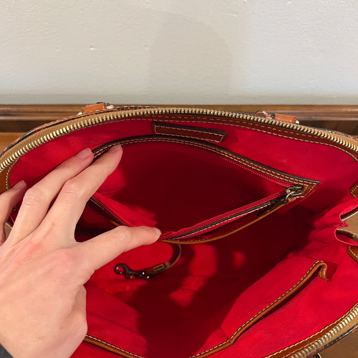 Preloved Dooney & Bourke Lizard Embossed Zip Zip Satchel and Continental Clutch