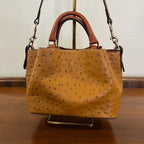 Preloved Dooney & Bourke Ostrich Mini Barlow Bag in Caramel