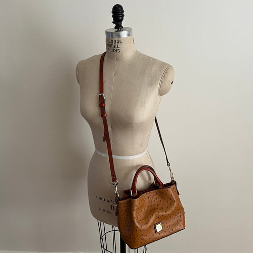 Preloved Dooney & Bourke Ostrich Mini Barlow Bag in Caramel