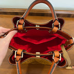 Preloved Dooney & Bourke Ostrich Mini Barlow Bag in Caramel
