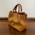Preloved Dooney & Bourke Ostrich Mini Barlow Bag in Caramel