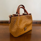Preloved Dooney & Bourke Ostrich Mini Barlow Bag in Caramel