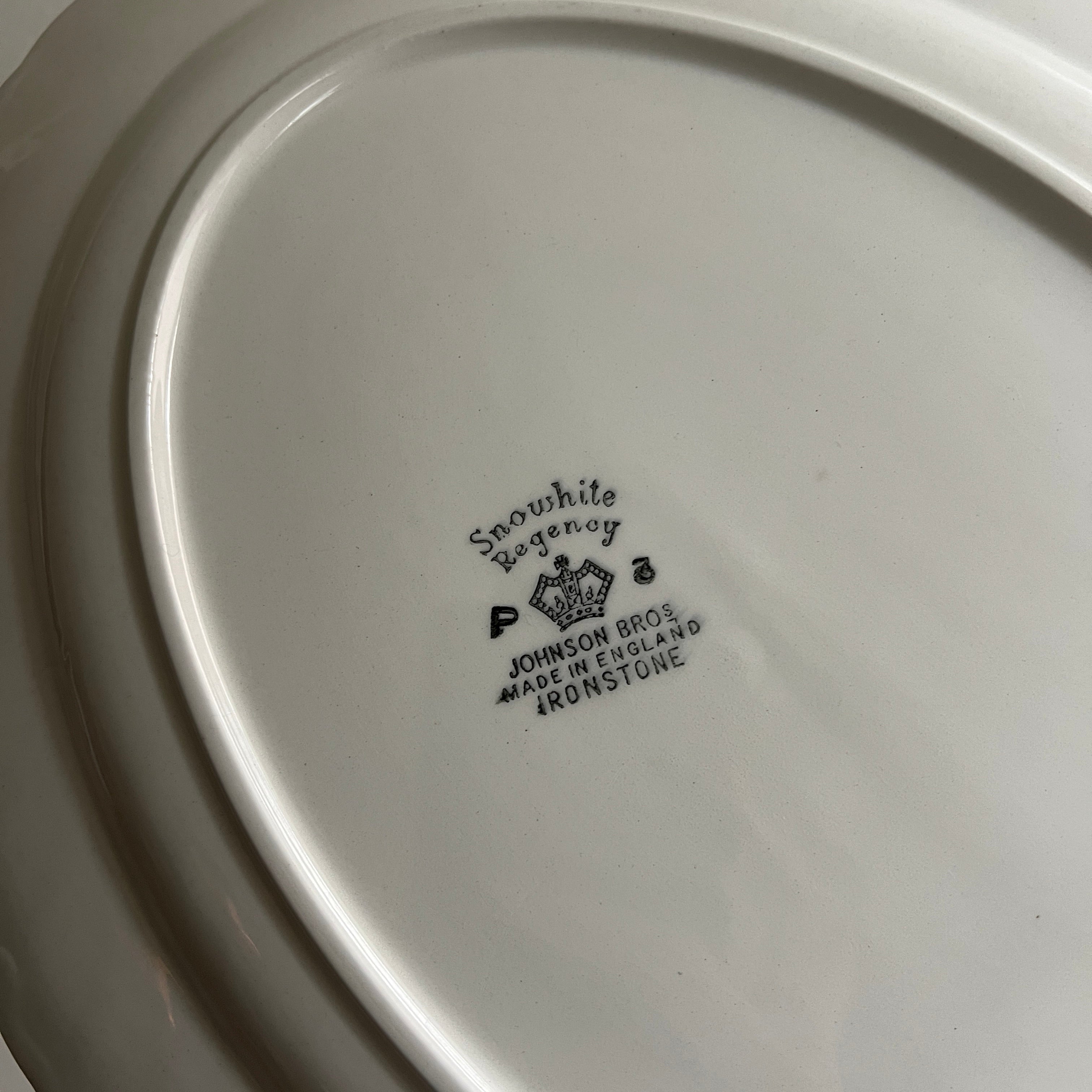 Vintage Johnson Brothers Regency Ironstone 13 Oval Serving Platter Coffee Tea Mimi LLC