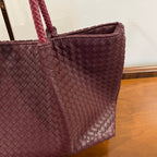 Preloved Lulu Dharma Napa Burgundy Vegan Leather Woven Large Tote Bag
