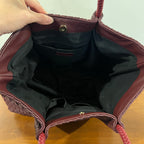 Preloved Lulu Dharma Napa Burgundy Vegan Leather Woven Large Tote Bag