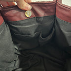 Preloved Lulu Dharma Napa Burgundy Vegan Leather Woven Large Tote Bag