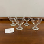 Set of 4 Vintage Anchor Hocking Berwick Clear Boopie Coupe Glasses
