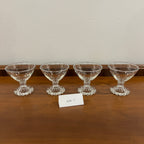 Set of 4 Vintage Anchor Hocking Berwick Clear Boopie Coupe Glasses