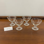 Set of 4 Vintage Anchor Hocking Berwick Clear Boopie Coupe Glasses