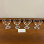 Set of 4 Vintage Anchor Hocking Berwick Clear Boopie Coupe Glasses