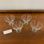 Set of 4 Vintage Anchor Hocking Berwick Clear Boopie Coupe Glasses