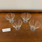 Set of 4 Vintage Anchor Hocking Berwick Clear Boopie Coupe Glasses