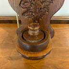 Set of 2 Vintage HOMCO Large Wooden Floral Wall Sconces