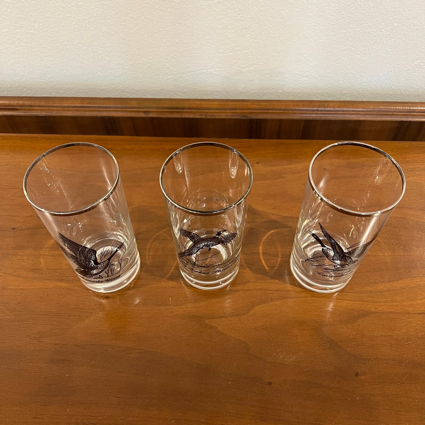 Set of 3 Vintage 1950s/1960s Federal Glass Sportsman Flat Tumbler Glasses