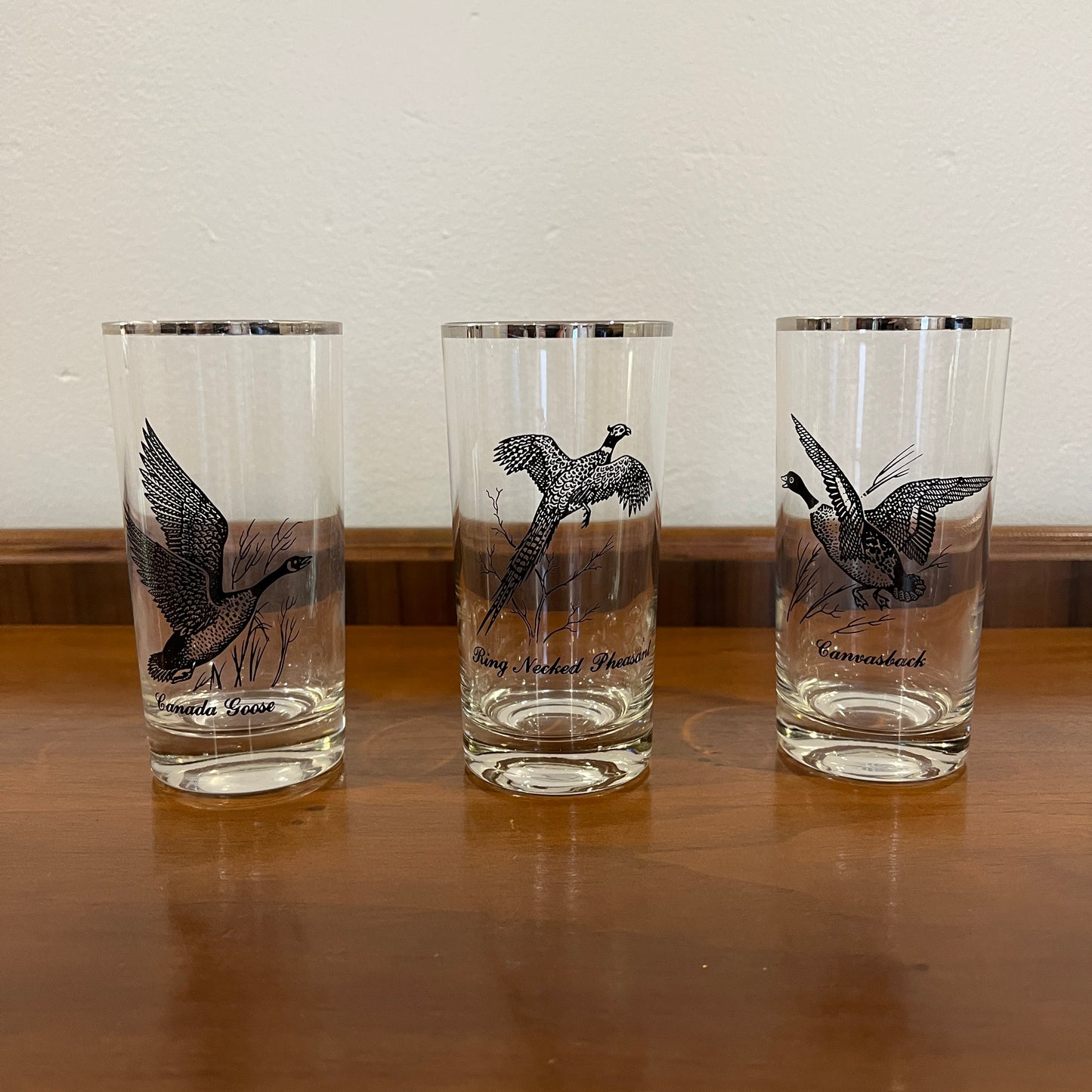 Set of 3 Vintage 1950s/1960s Federal Glass Sportsman Flat Tumbler Glasses