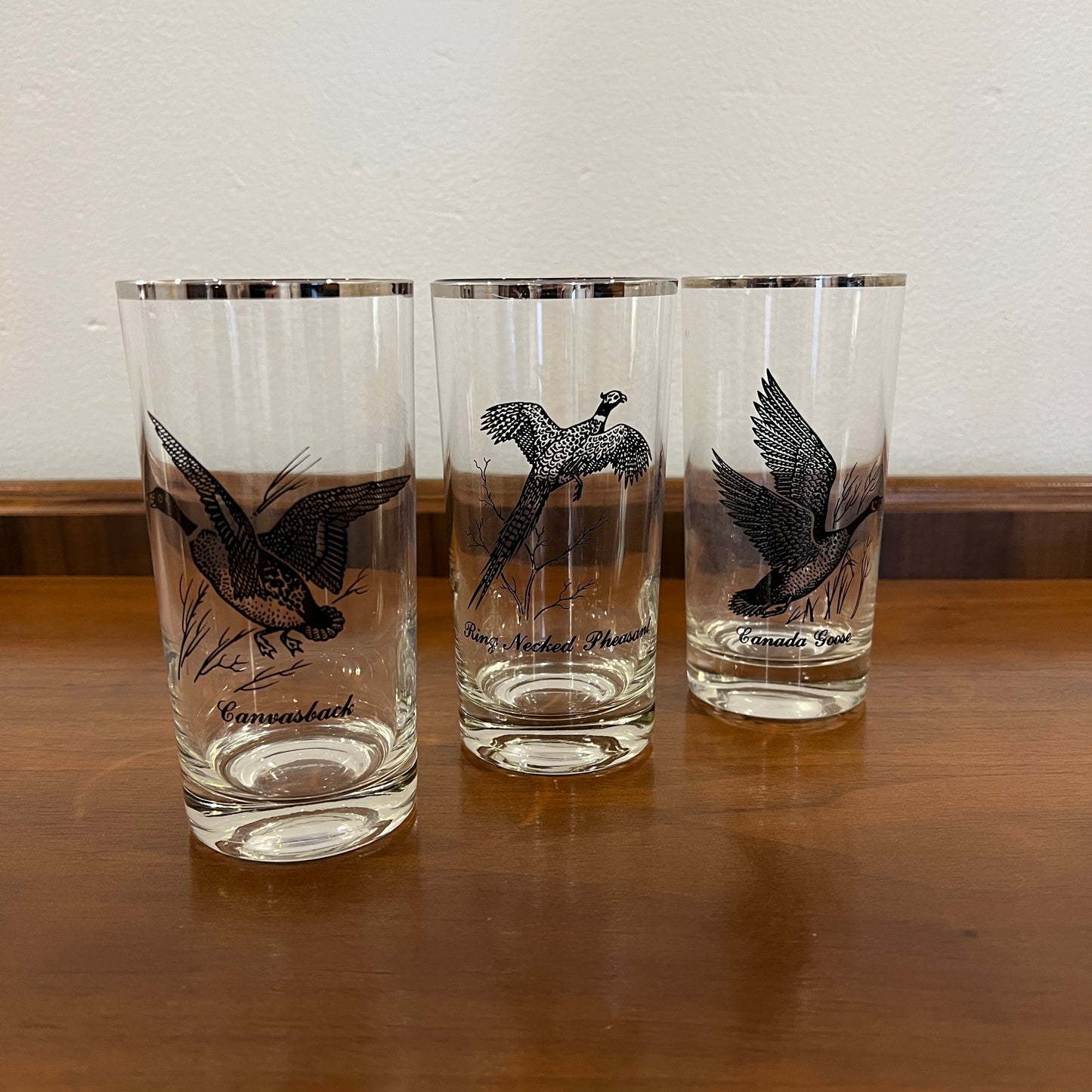 Set of 3 Vintage 1950s/1960s Federal Glass Sportsman Flat Tumbler Glasses