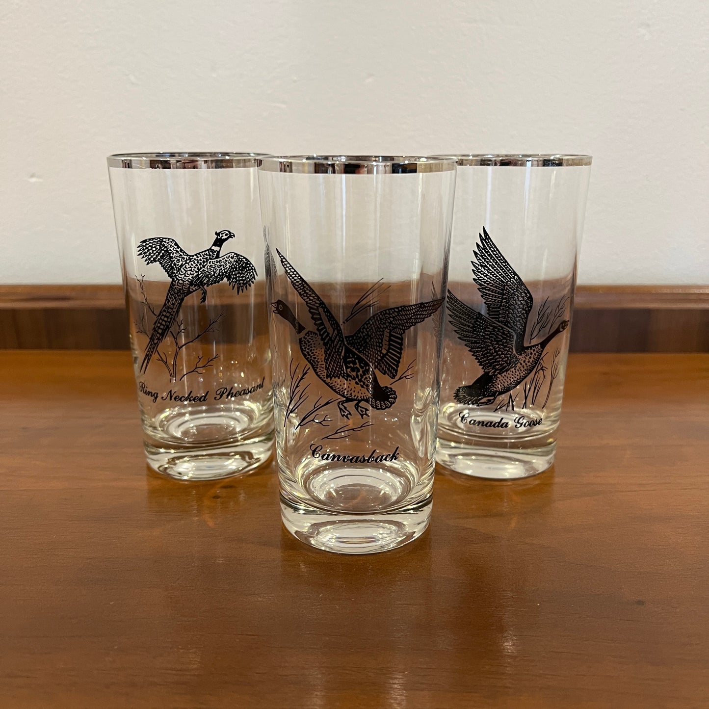 Set of 3 Vintage 1950s/1960s Federal Glass Sportsman Flat Tumbler Glasses