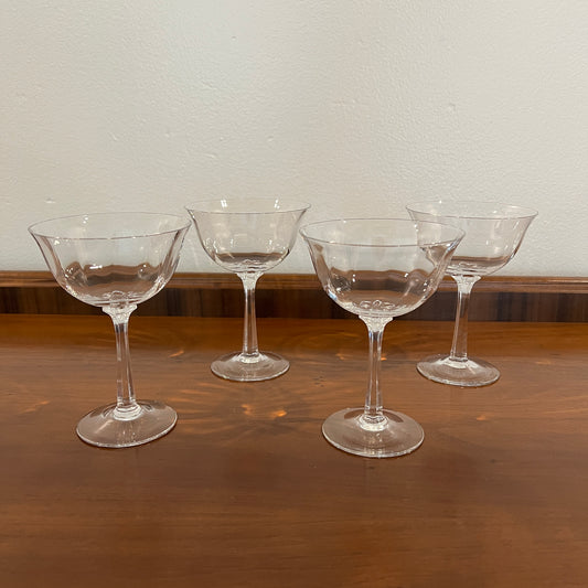 Set of 4 Vintage Lenox Allure Champagne Coupe Glasses