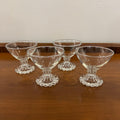 Set of 4 Vintage Anchor Hocking Berwick Clear Boopie Coupe Glasses