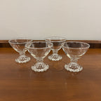Set of 4 Vintage Anchor Hocking Berwick Clear Boopie Coupe Glasses