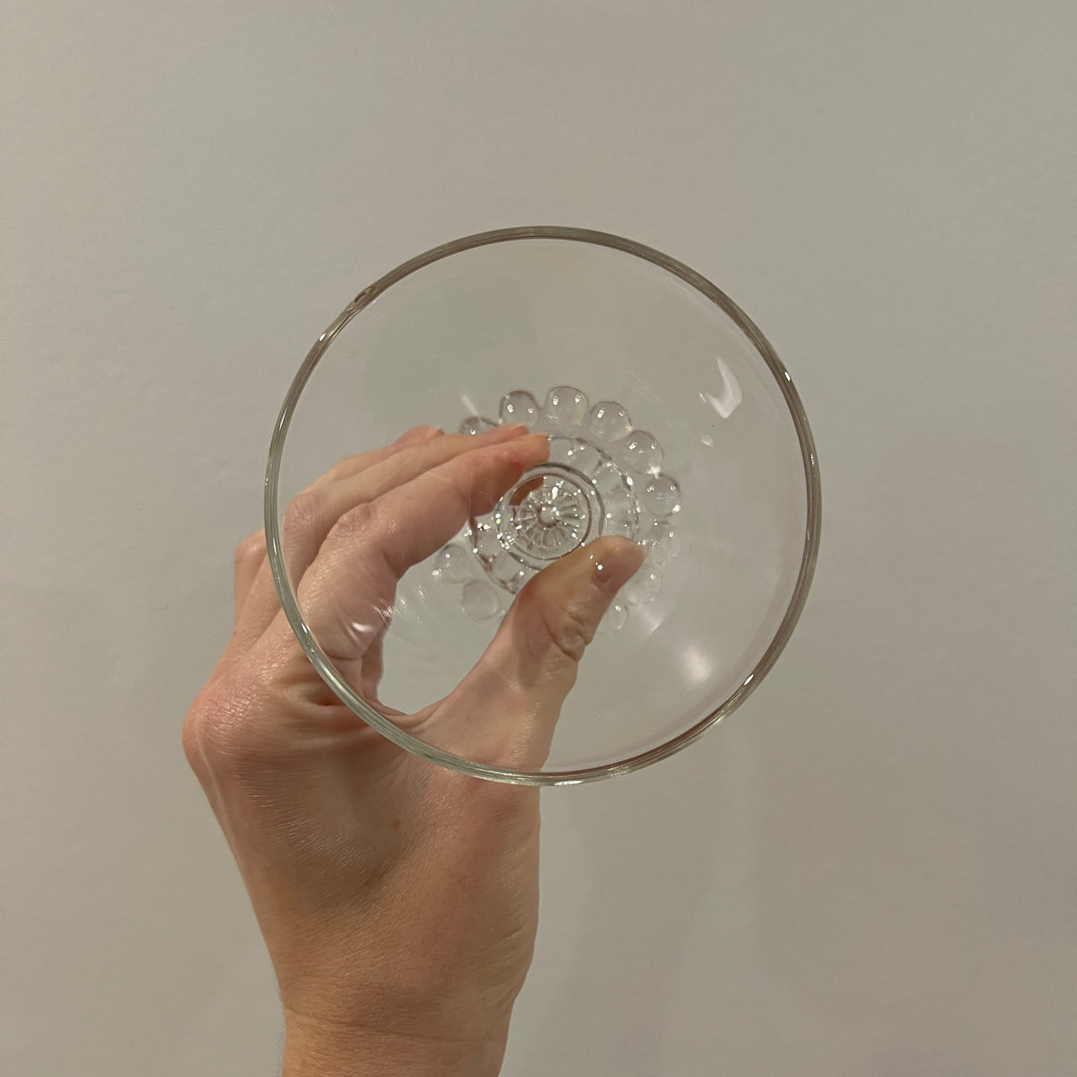 Set of 4 Vintage Anchor Hocking Berwick Clear Boopie Coupe Glasses