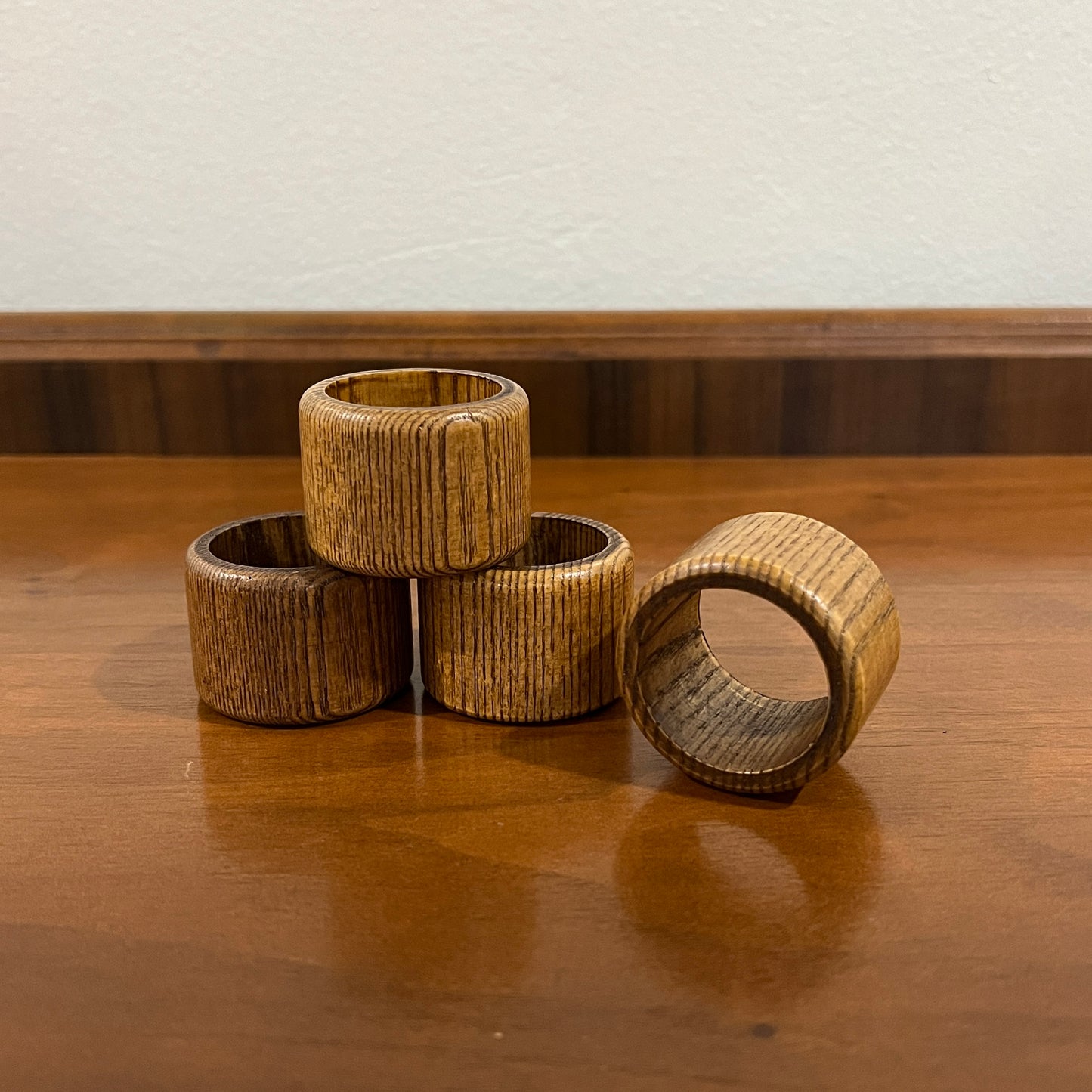 Set of 4 Wooden Napkin Rings